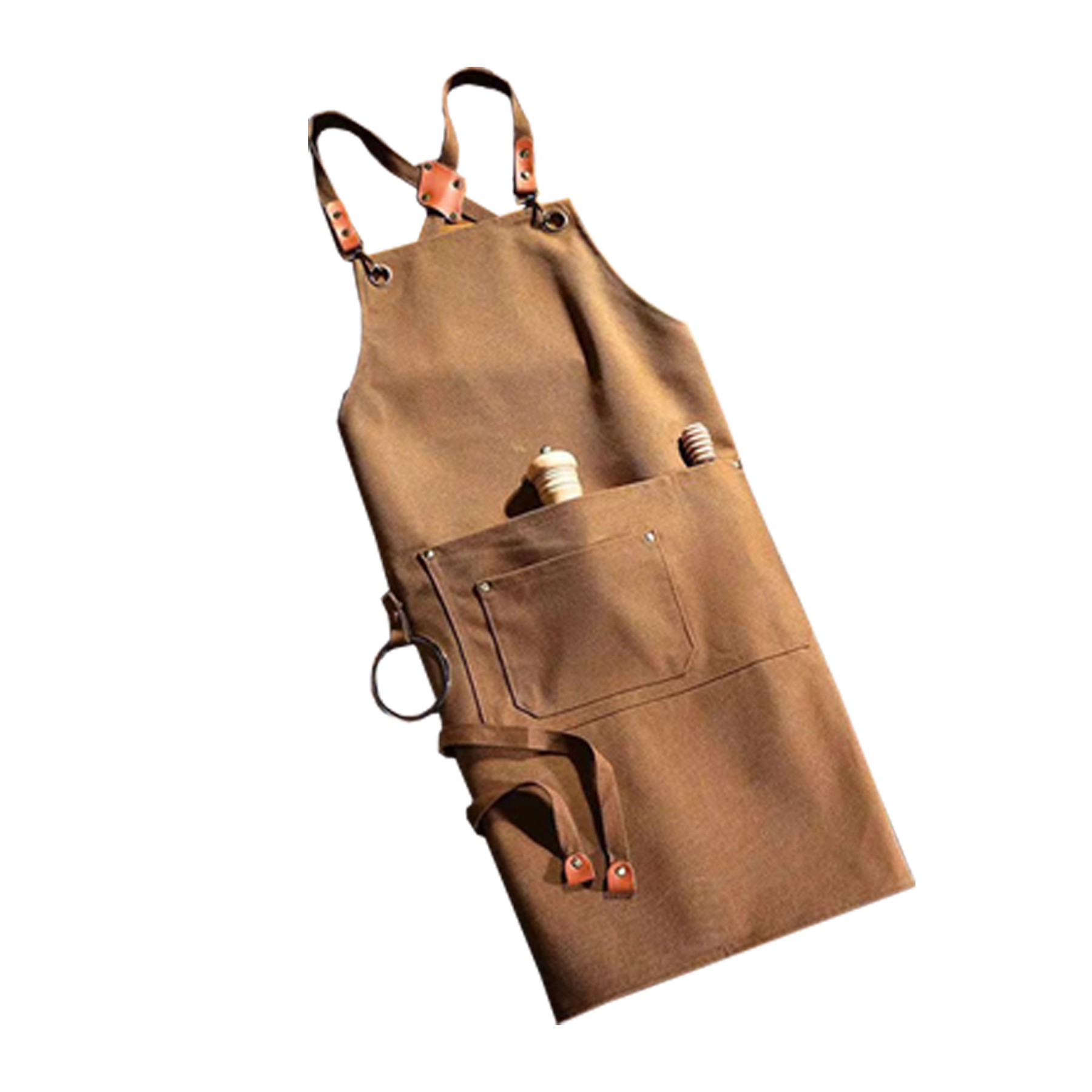 Cotton Denim Barbecue Apron With Pockets — view 2