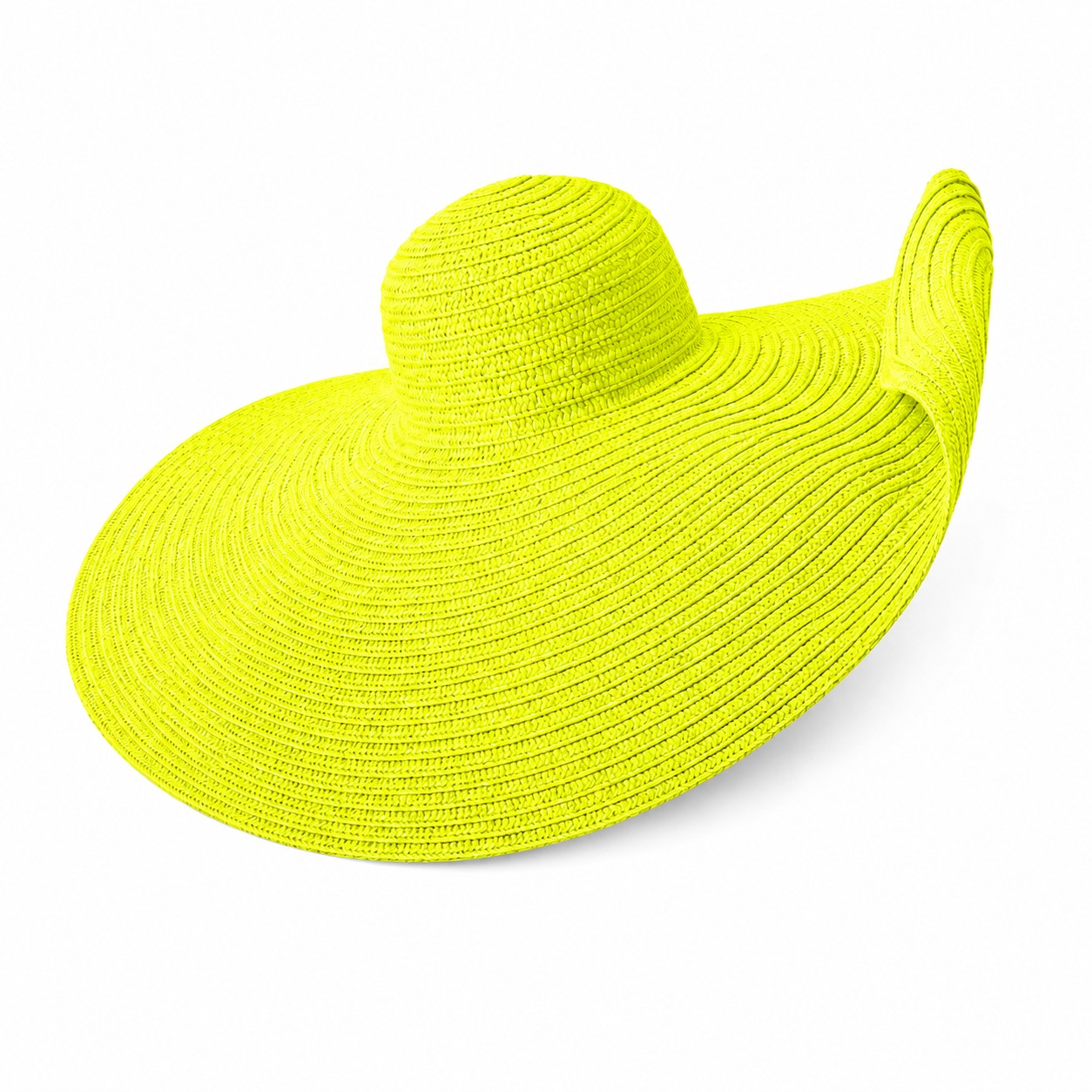 Straw Sun Hat — Fluorescent Yellow