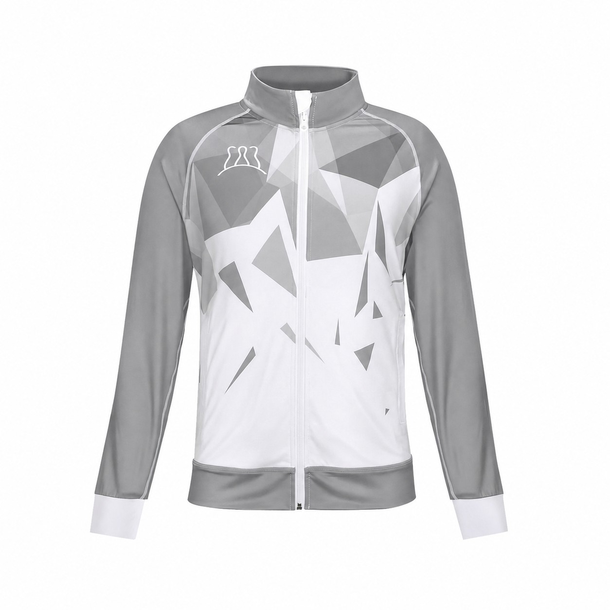 Full Zip Raglan Training Jacket — Silver