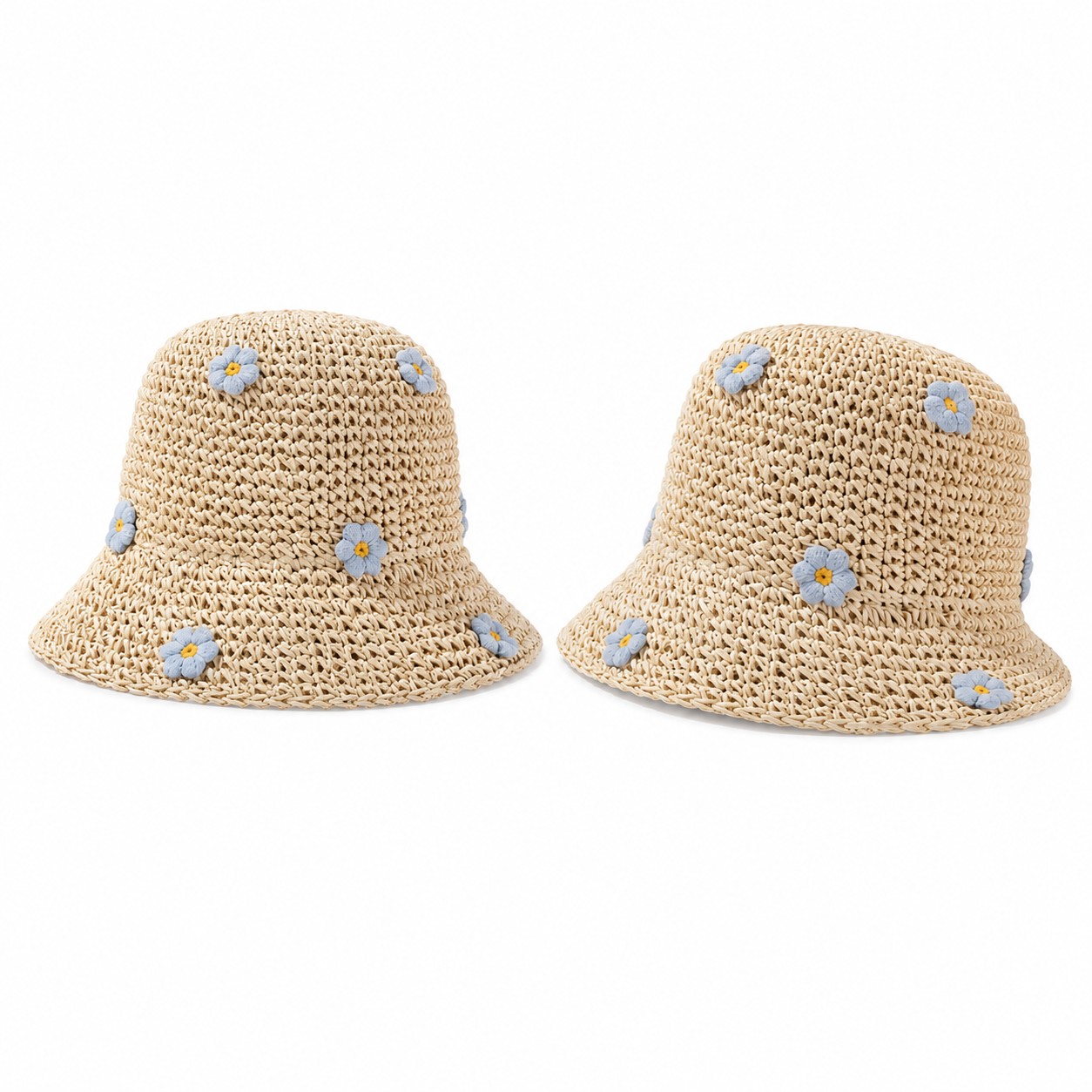 Crochet Daisy Straw Bucket Hat