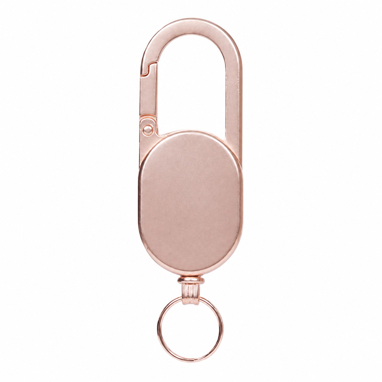 Oval Metal Retractable Carabiner Keychain — view 2