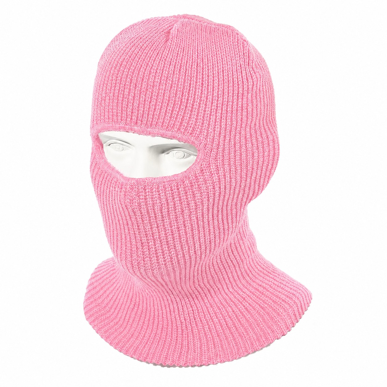 Polyester Knit Balaclava Beanie — Pink