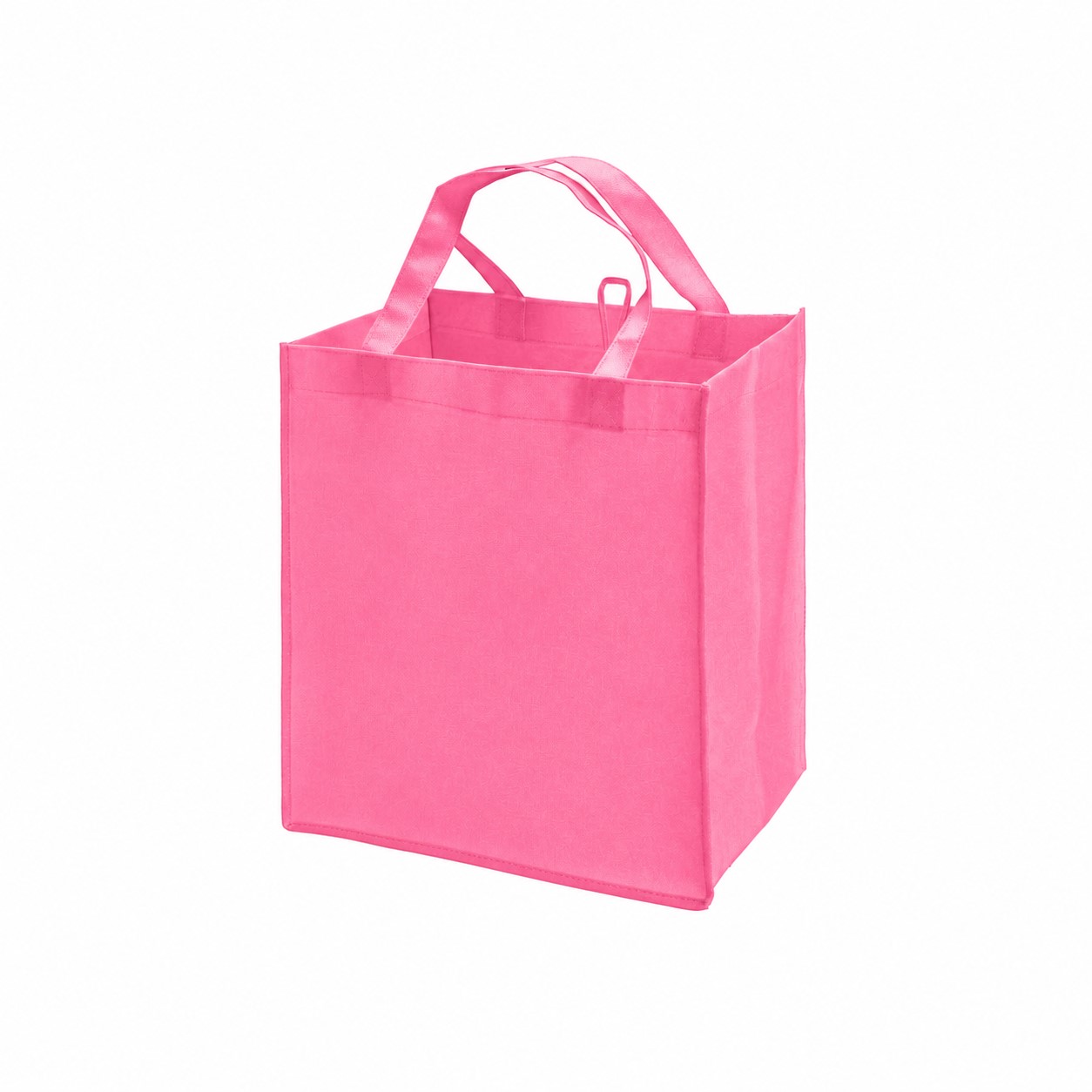 80GSM Non-Woven 16" Reinforced Handles Tote Bag — Pink