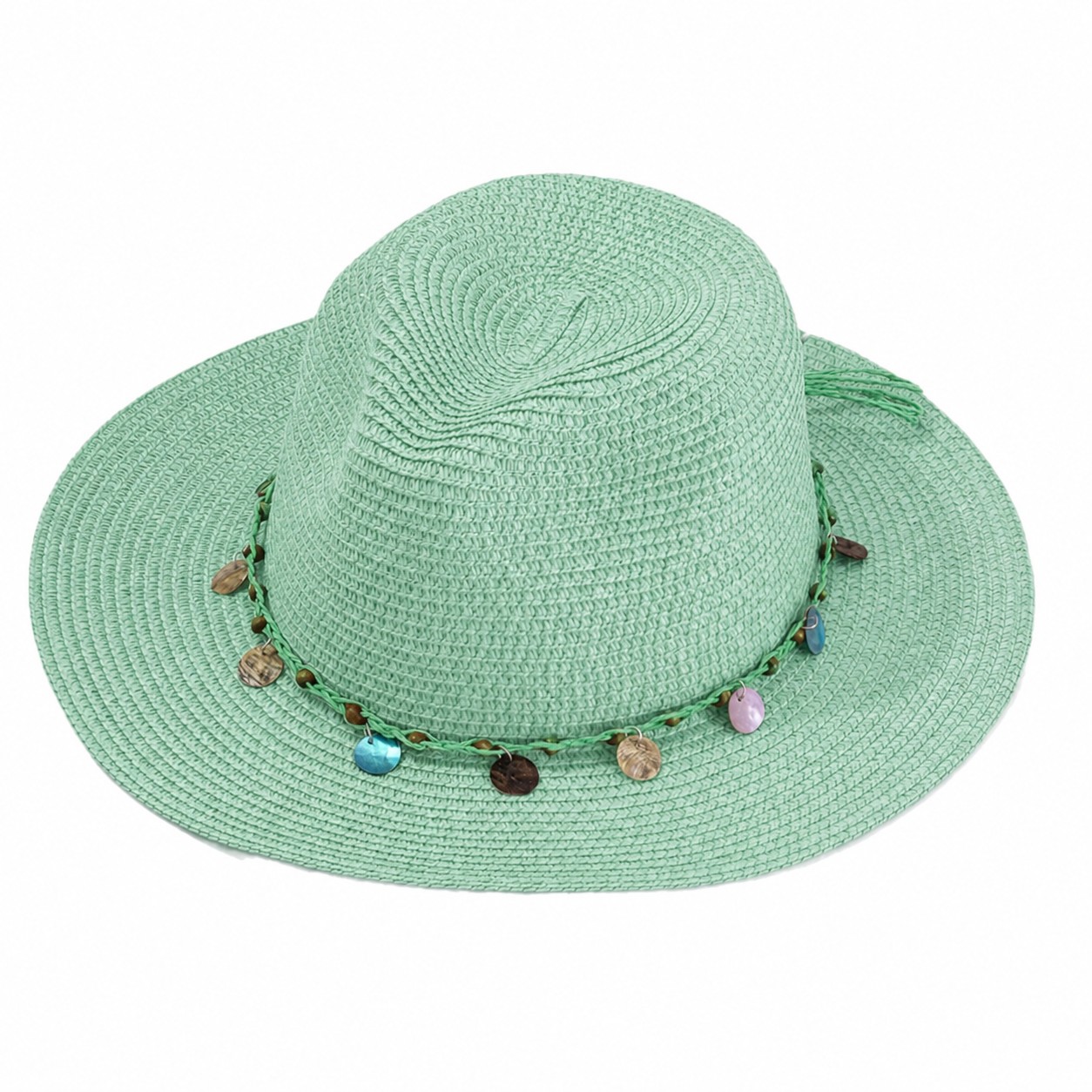 Stone Band Straw Sun Hat — Mint Green