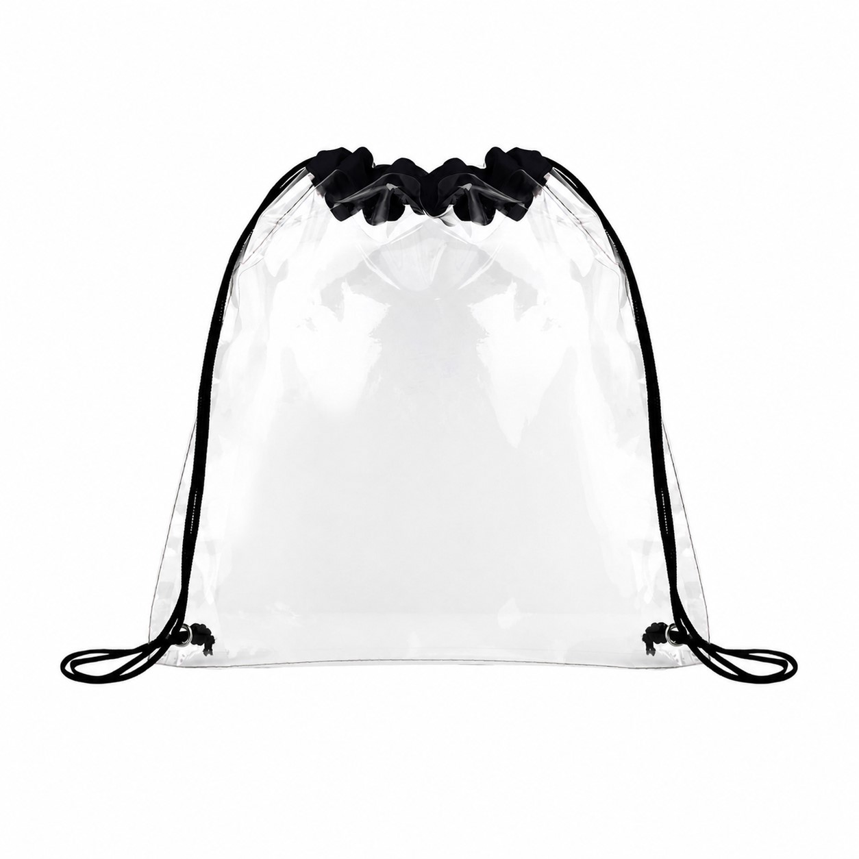 PVC Metal Grommets Drawstring Bag — Black