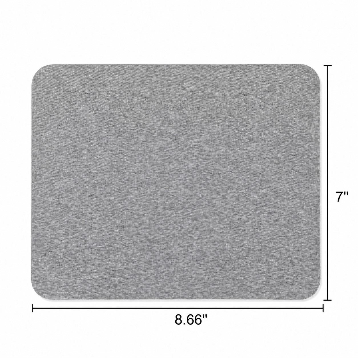 Thin Fabric Mouse Pad With Rubber Base — Gray