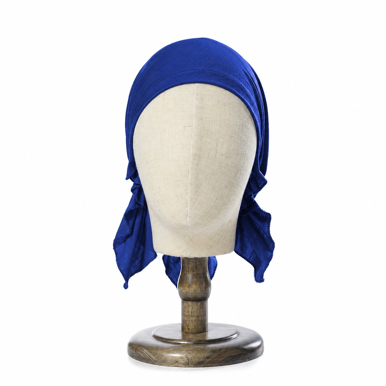 Cotton Elastic Turban Headscarf Cap — Royal Blue