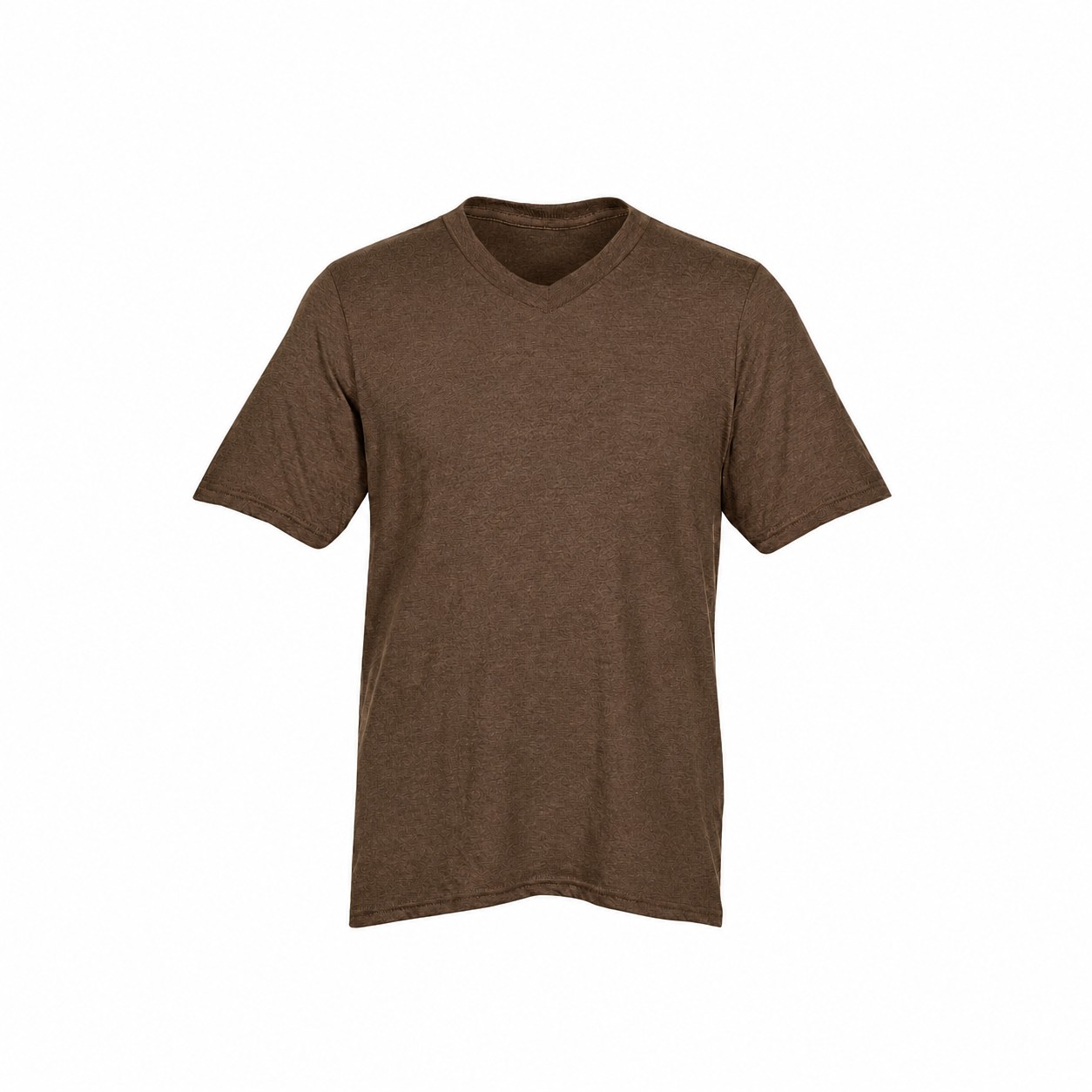 Men's Ringspun Cotton V Neck Shirt — Brown
