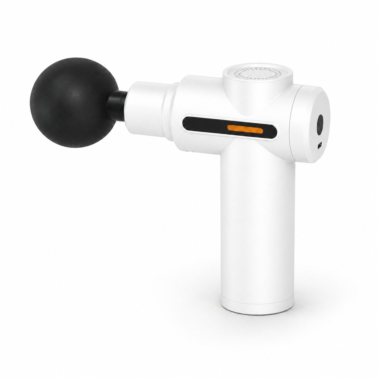 Compact Metal Massage Gun — Clear White