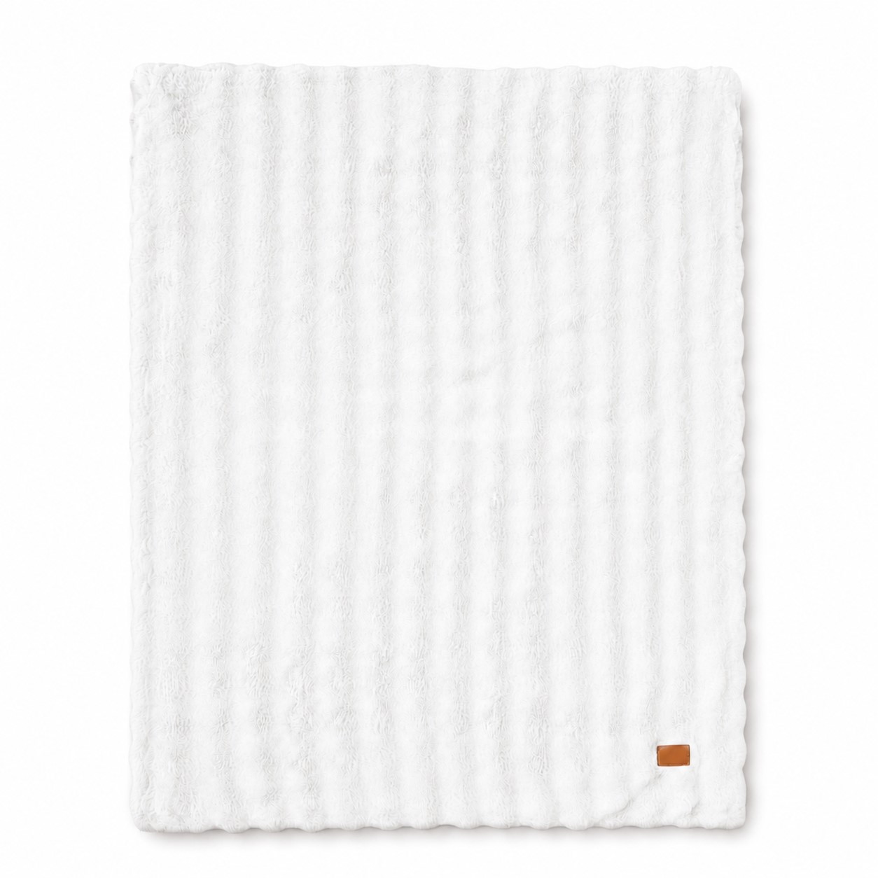 Oversized Bubble Fur Throw Blanket — White