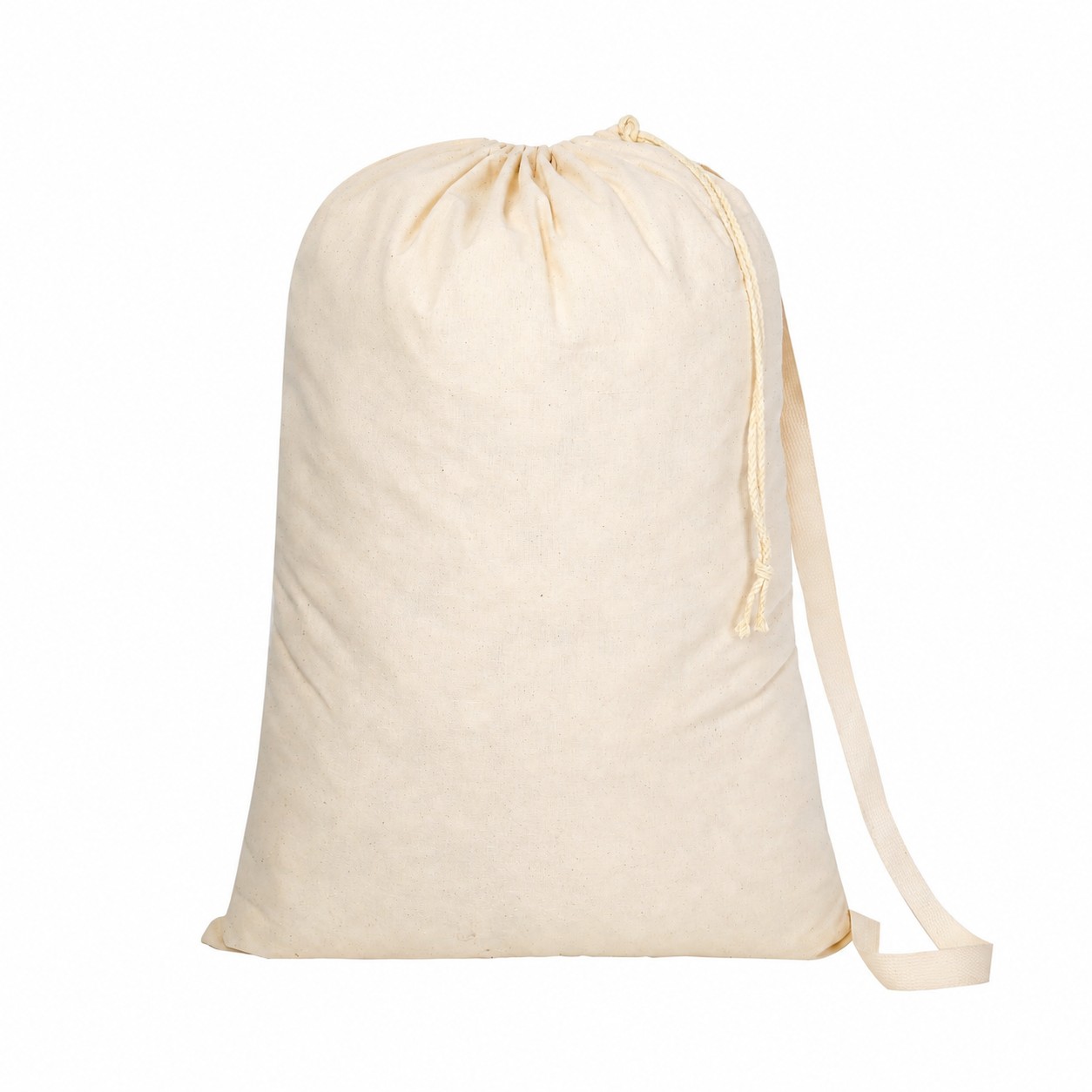 Adjustable Strap Cotton Carry Bag — Natural Beige