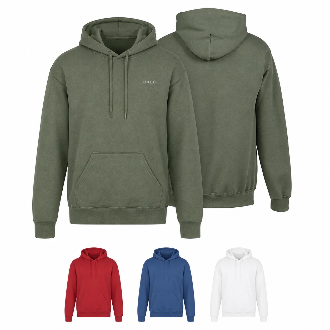 Cotton Polyester Fleece Pullover Hoodie