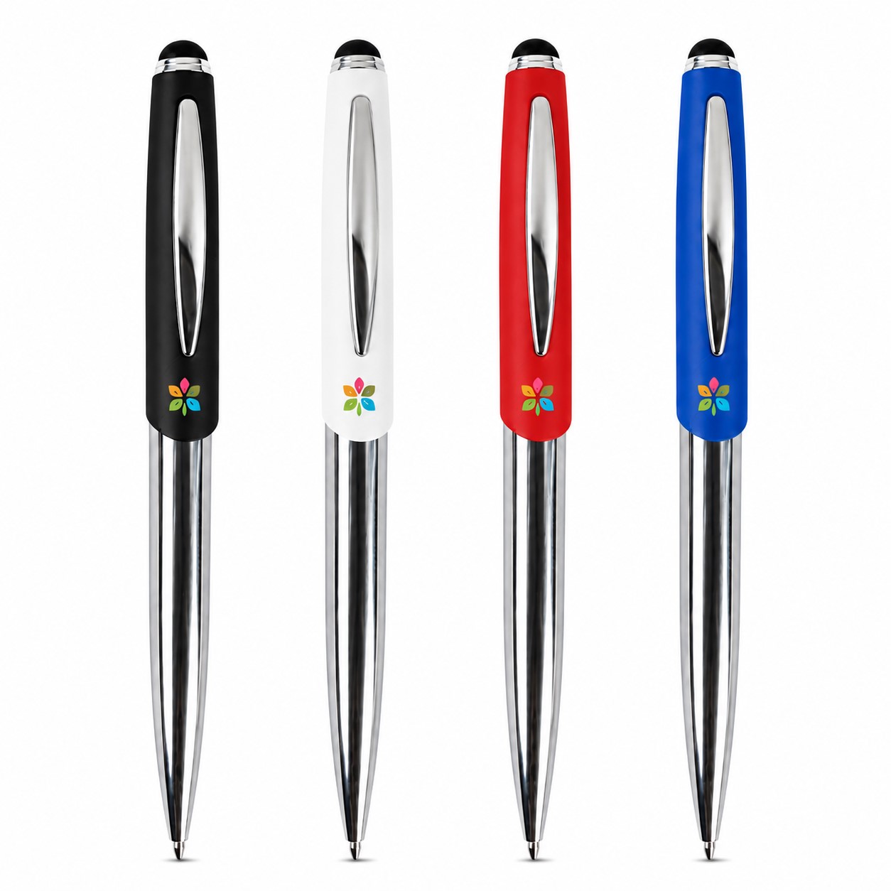 Brushed Metal Stylus Ballpoint Pen