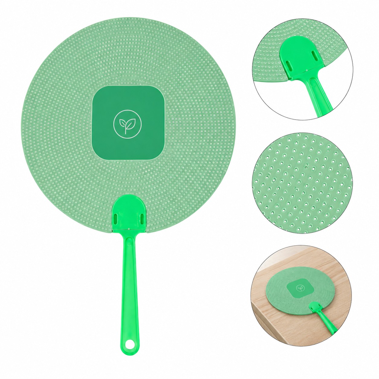 Circular Plastic Hand Fan With Imprint Panel — view 1