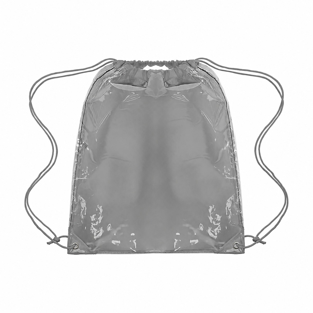 Clear PVC Drawstring Bag — Gray
