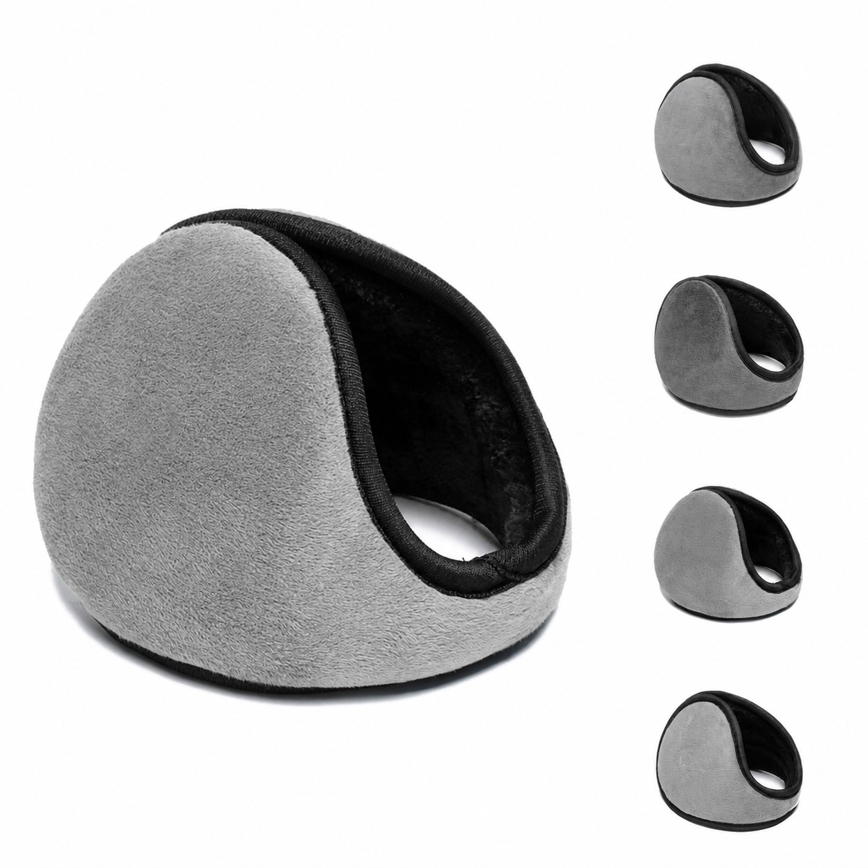 Behind Head Cashmere Earmuffs — Gray