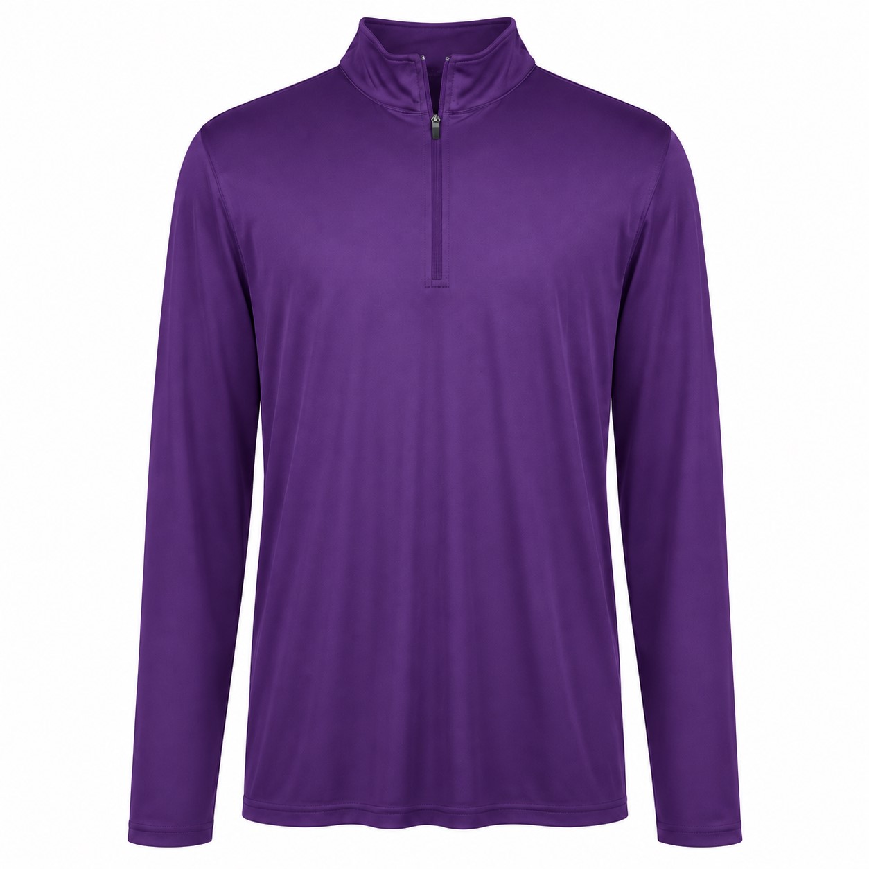 Men's Polyester Quarter Zip Team Pullover — Purple