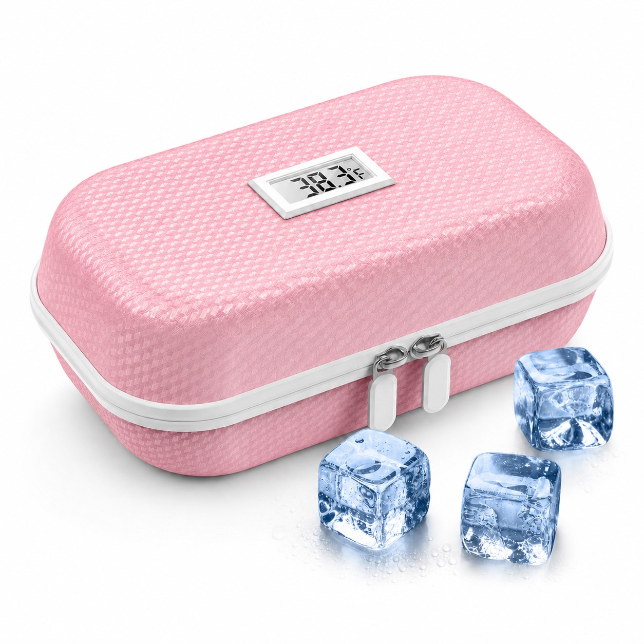 Medication Cooler Case With Temperature Readout — Pink
