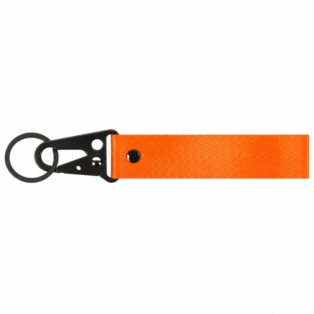 Wristlet Keychain With Black Buckle — Orange