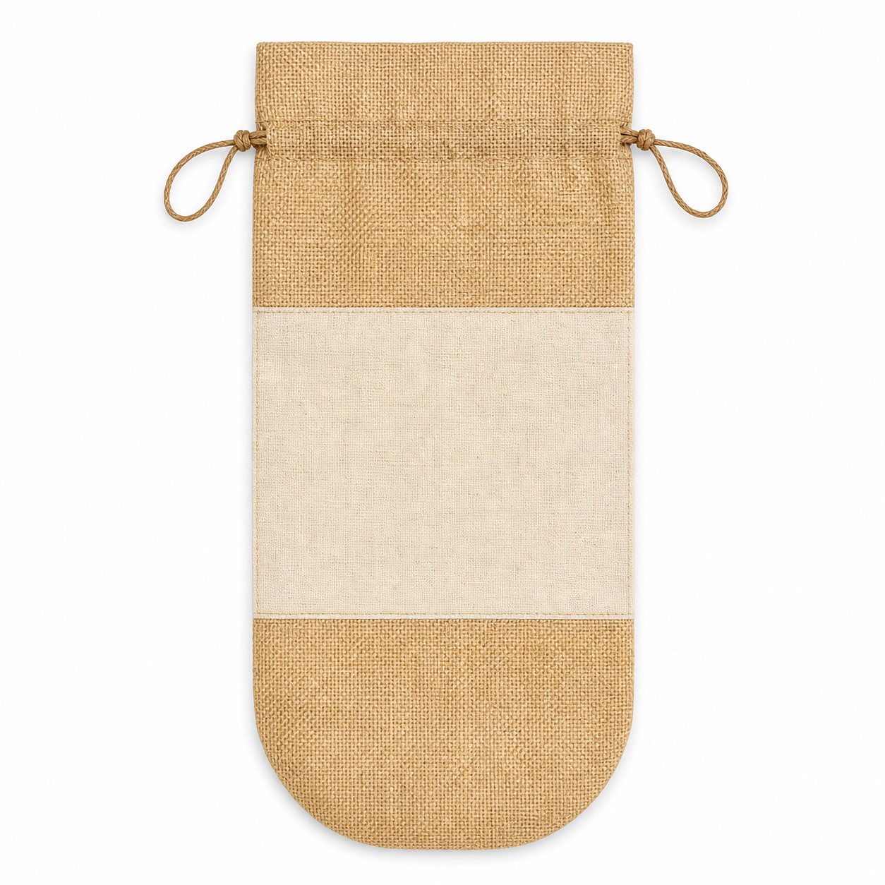 Linen Drawstring Window Wine Bottle Bag — view 2