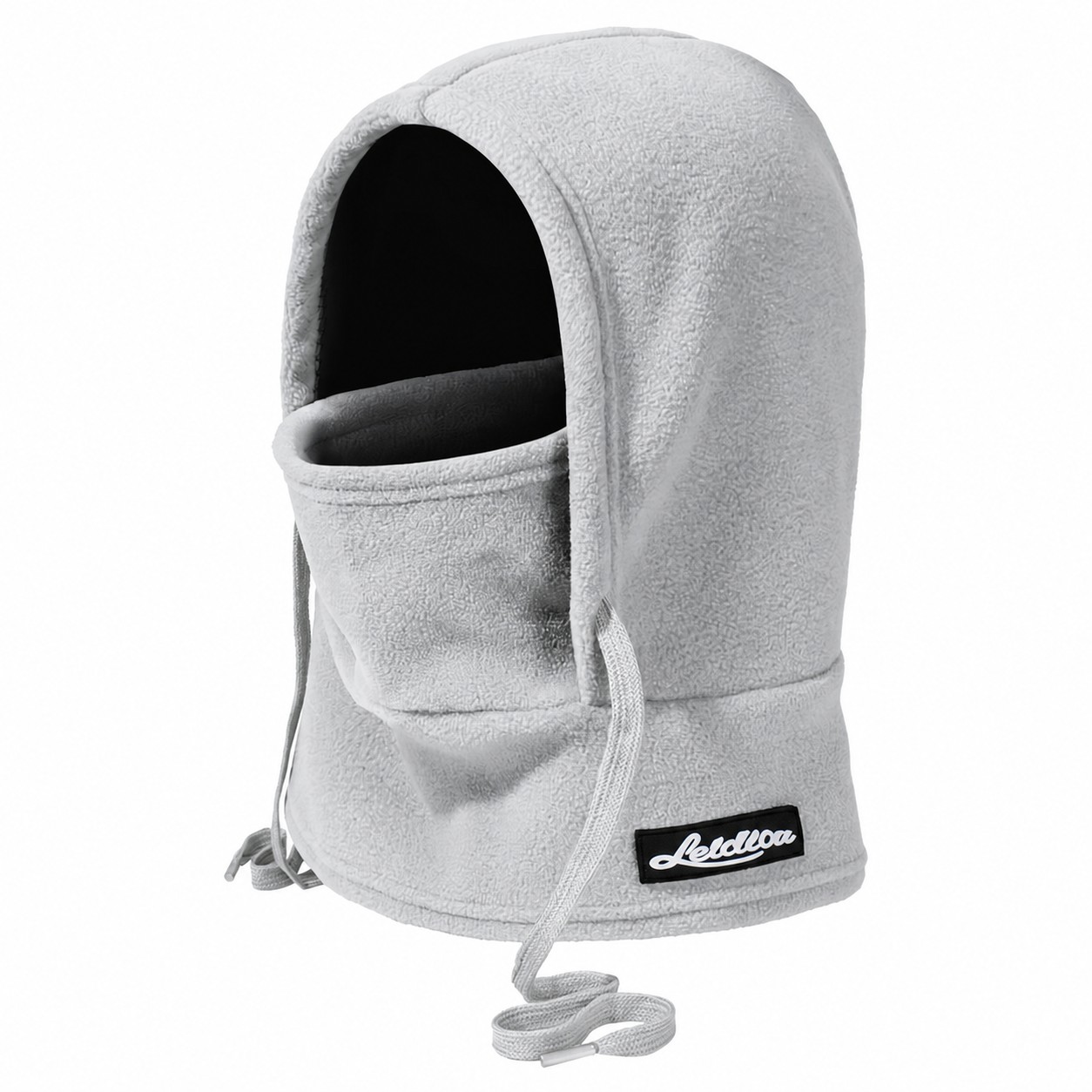 Polar Fleece Hooded Ski Mask — Light Gray