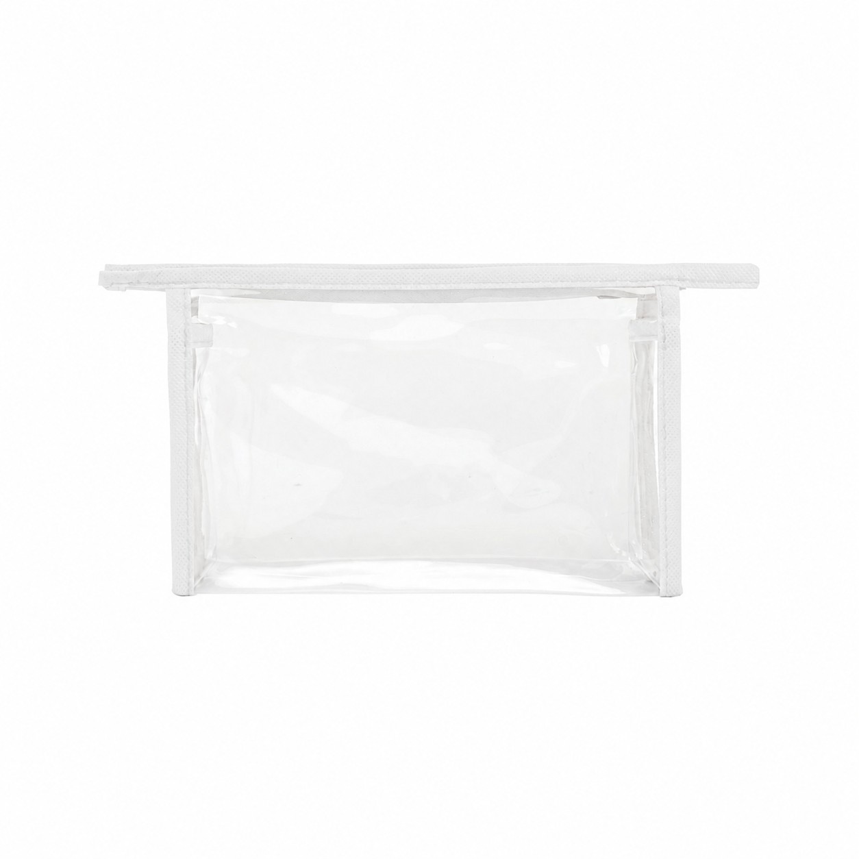 Clear PVC Toiletry Bag with 80GSM Non-Woven Trim — White