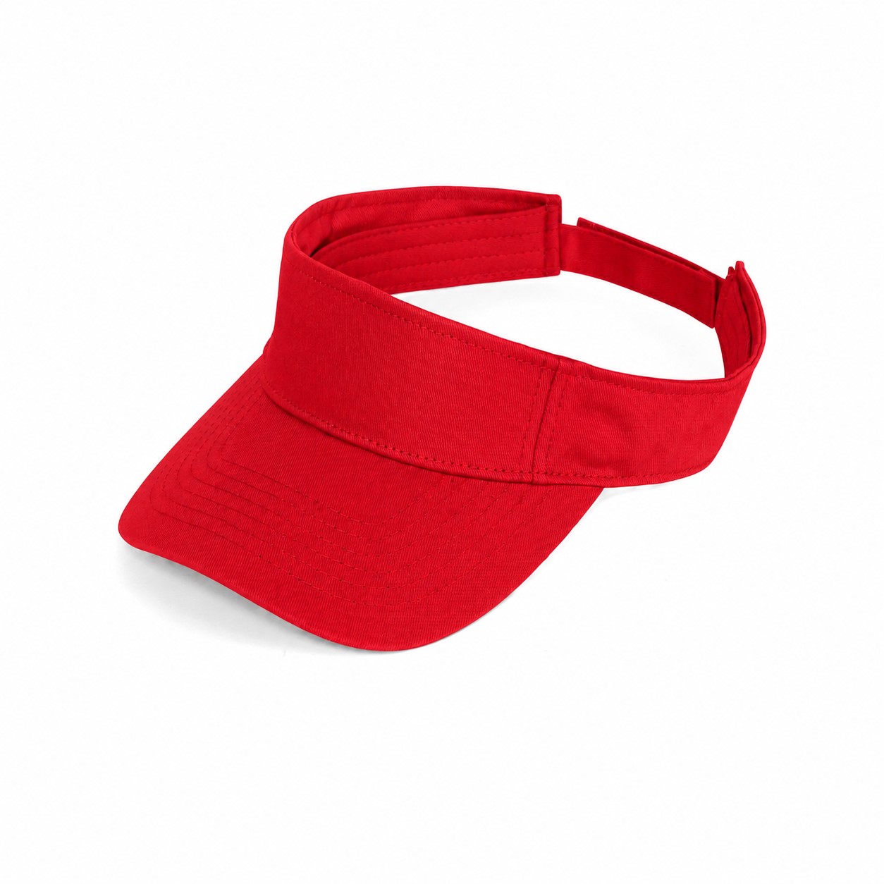 Cotton Baseball Sun Visor — Red