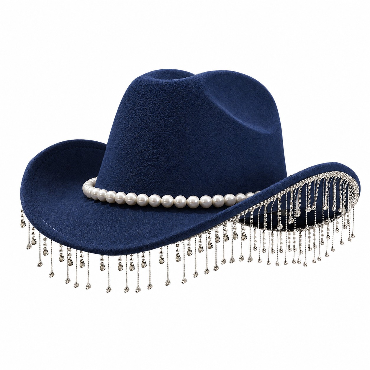 Pearl Fringe Polyester Fedora Hat — view 16