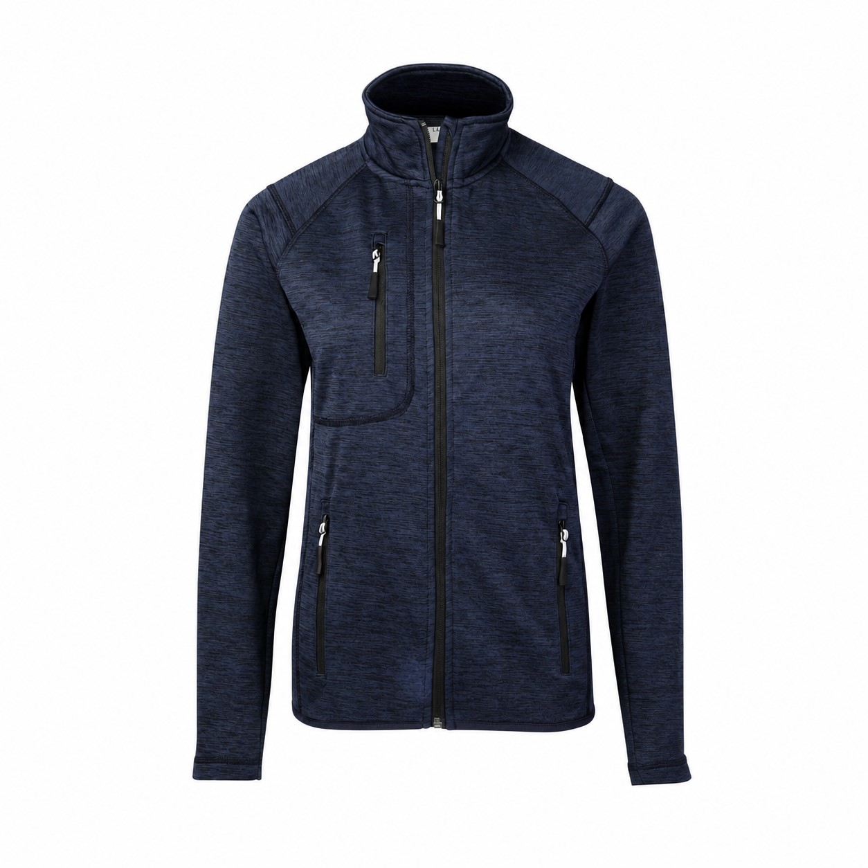Women's Brushed Fleece Zip Jacket — Navy Heather Blue