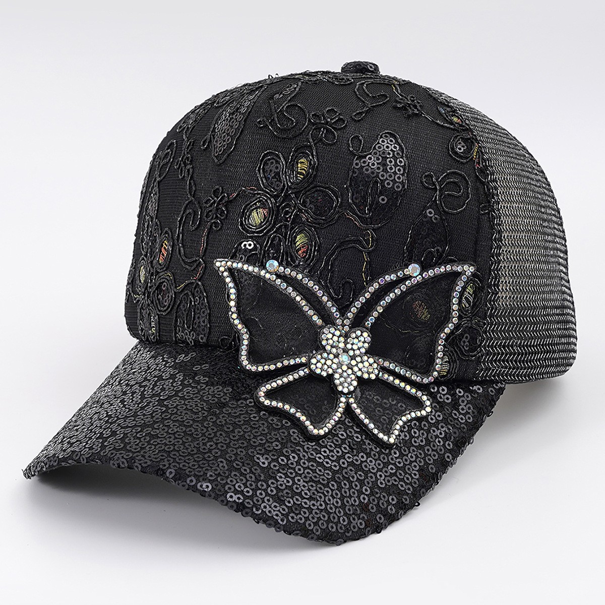 Butterfly Rhinestone Mesh Baseball Cap — view 2