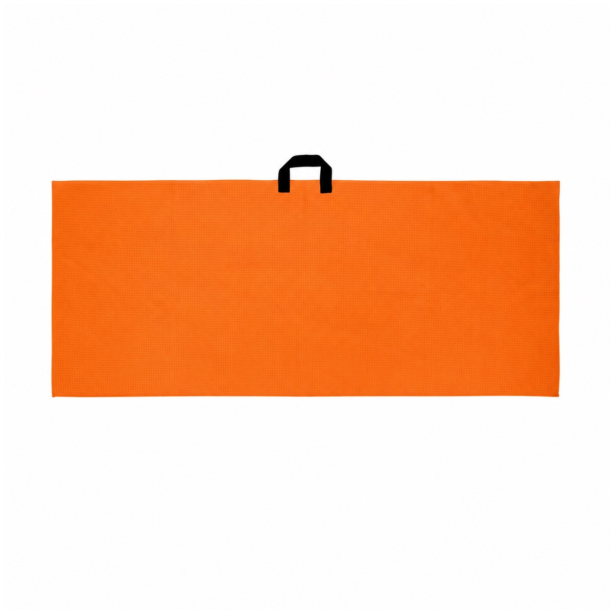 Waffle Golf Towel With Webbing Loop — Orange