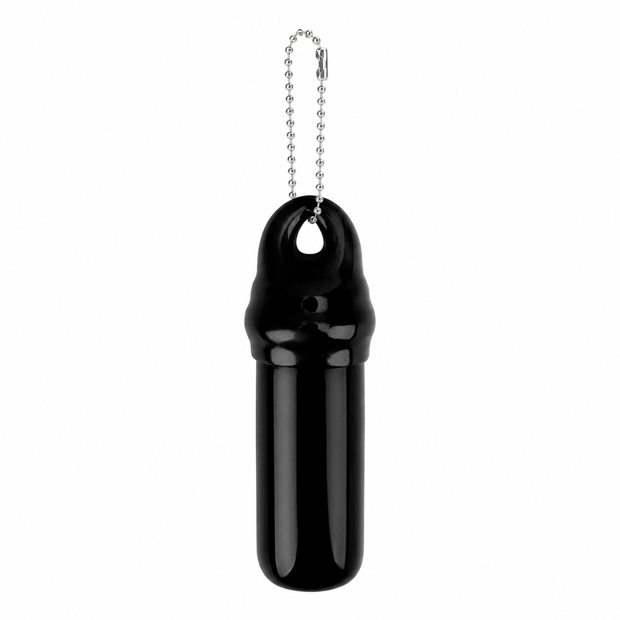 Floating PVC Keytainer With Ball Chain — Black