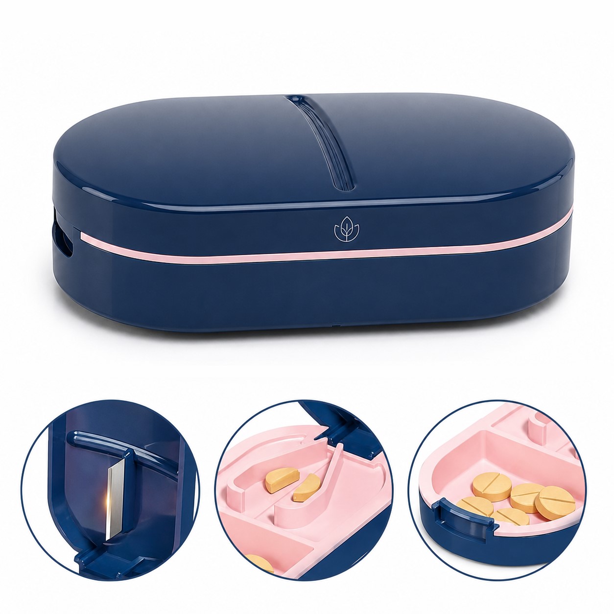 Compact ABS Pill Cutter Storage Box