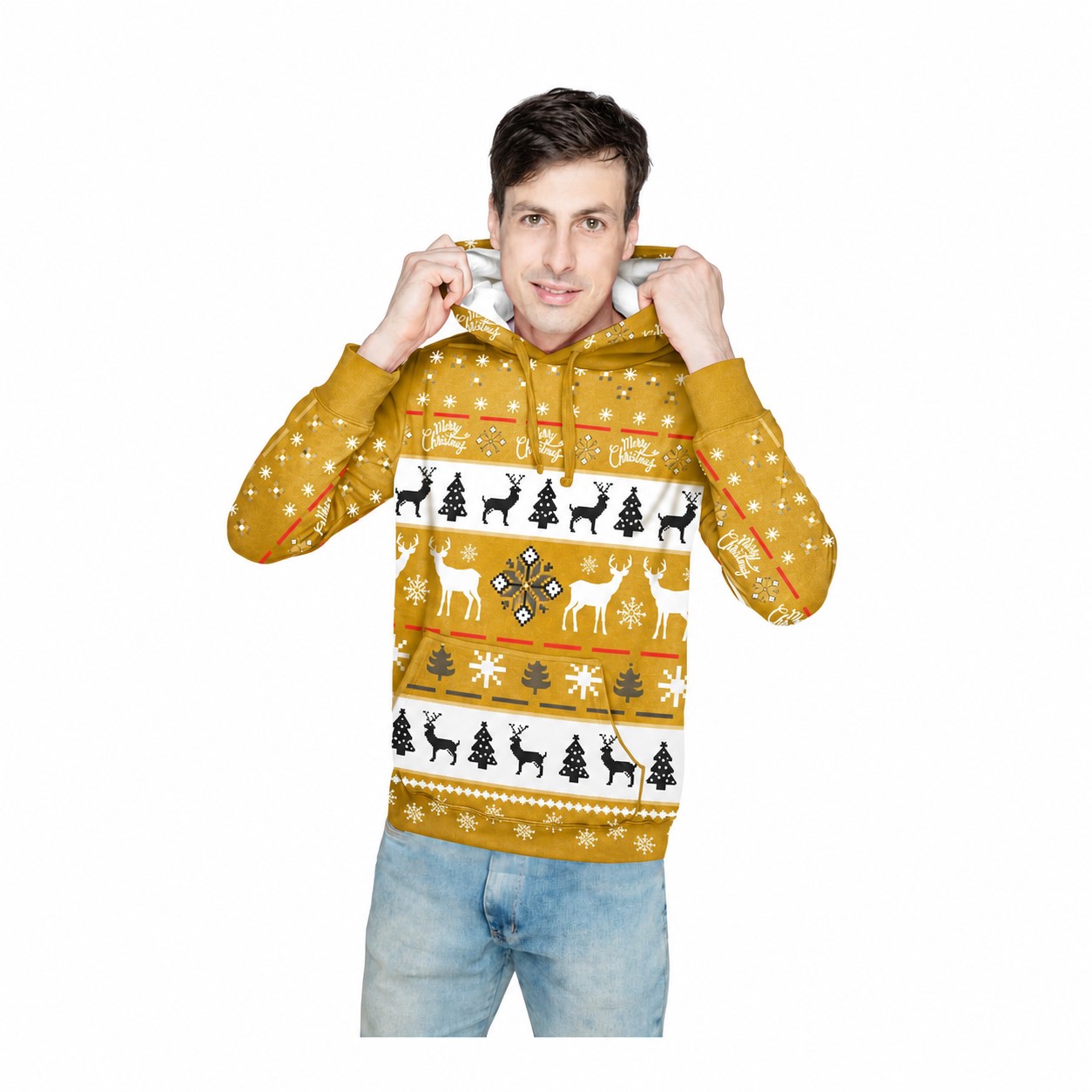 Polyester Hoodie With Kangaroo Pocket — Gold