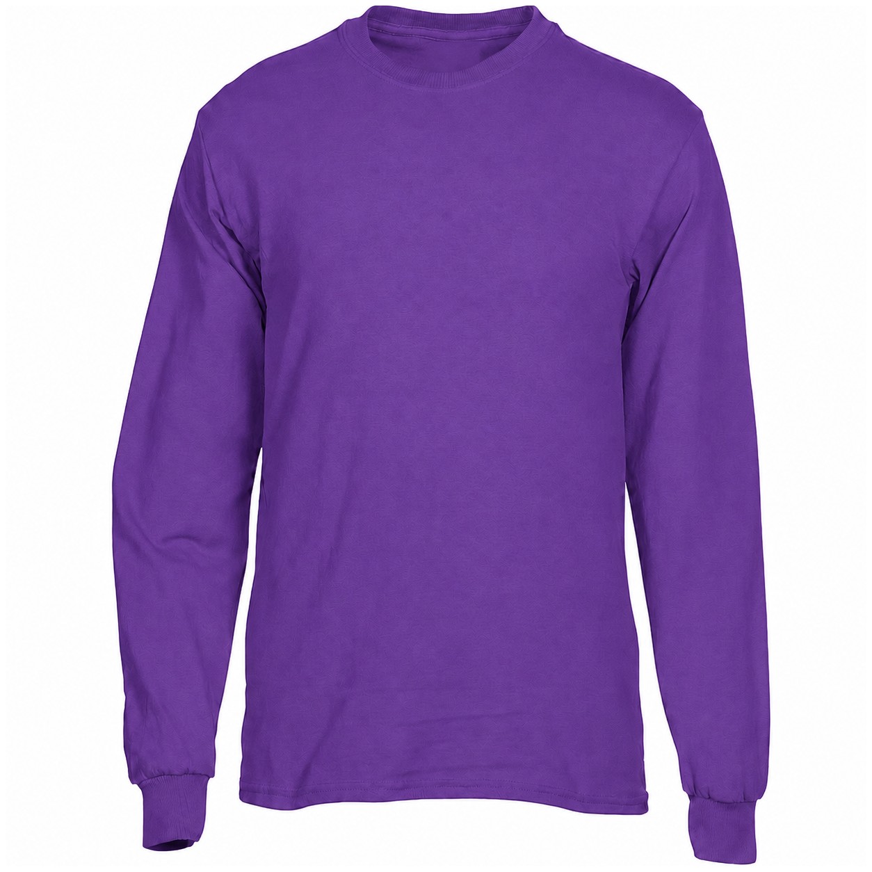 Cotton Long Sleeve Crewneck Shirt — Purple