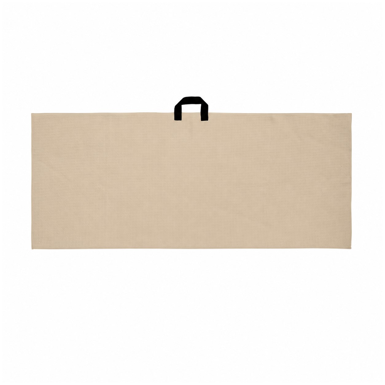 Waffle Golf Towel With Webbing Loop — Tan Beige