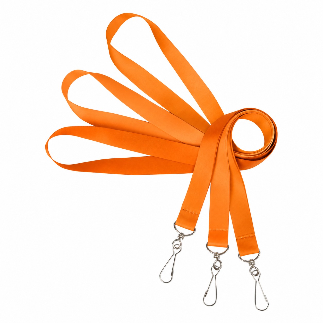 Polyester Lanyard With Clear Badge Holder — Orange