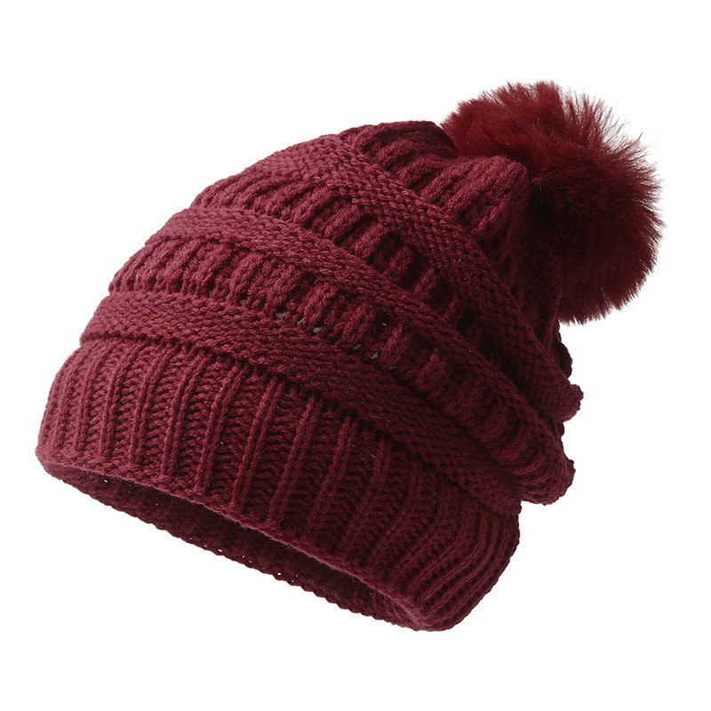 Ribbed Acrylic Pom Beanie Hat — view 2