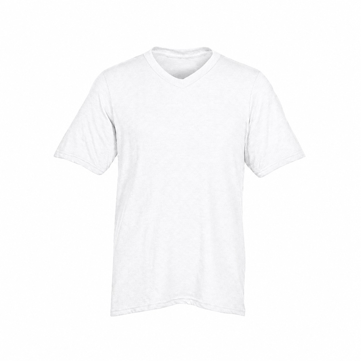 Men's Ringspun Cotton V Neck Shirt — White