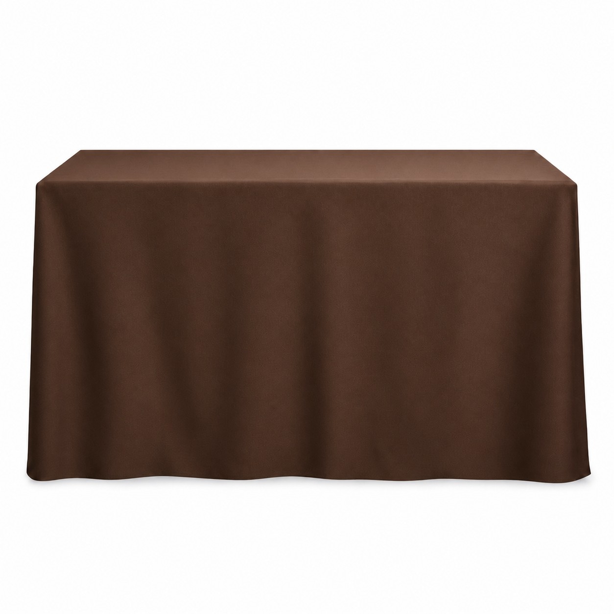 Eight Foot Elastic Fabric Table Cover — Brown