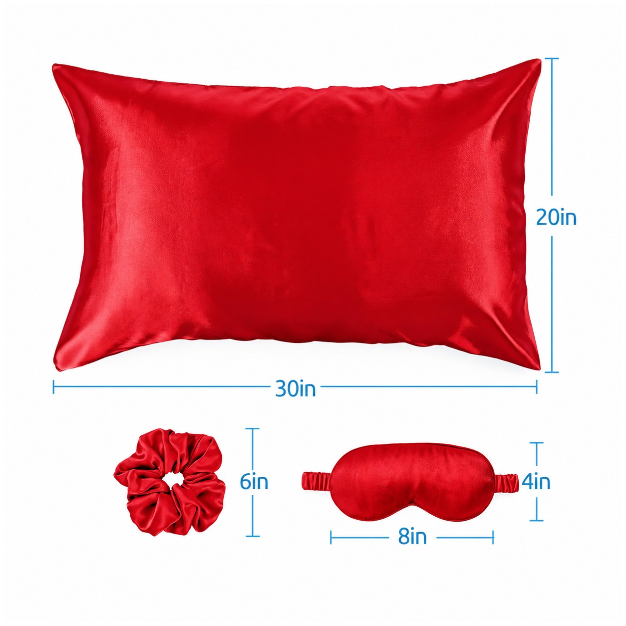 Satin Sleep Set With Pillowcase — Red