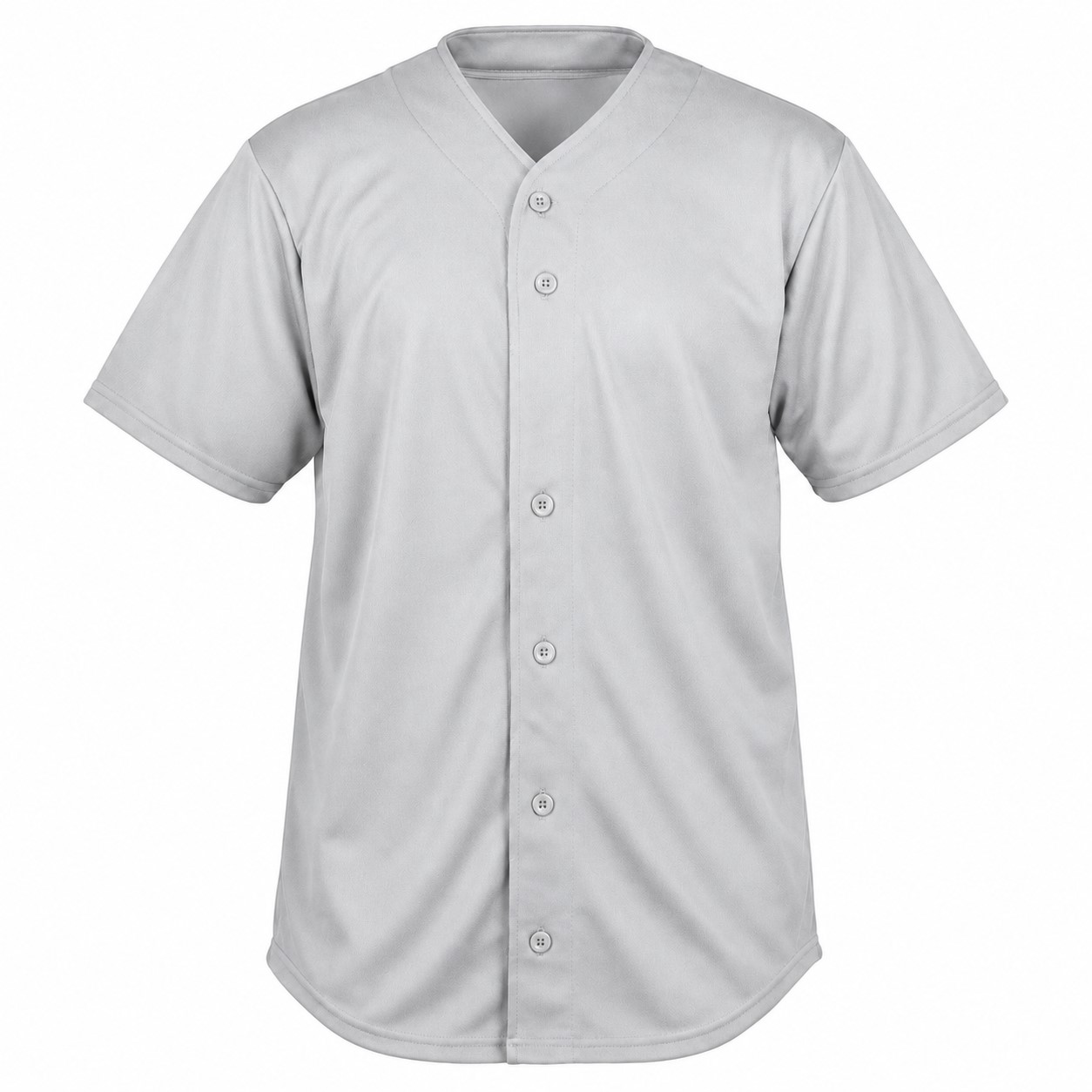 Polyester Full Button Mesh Jersey — Silver