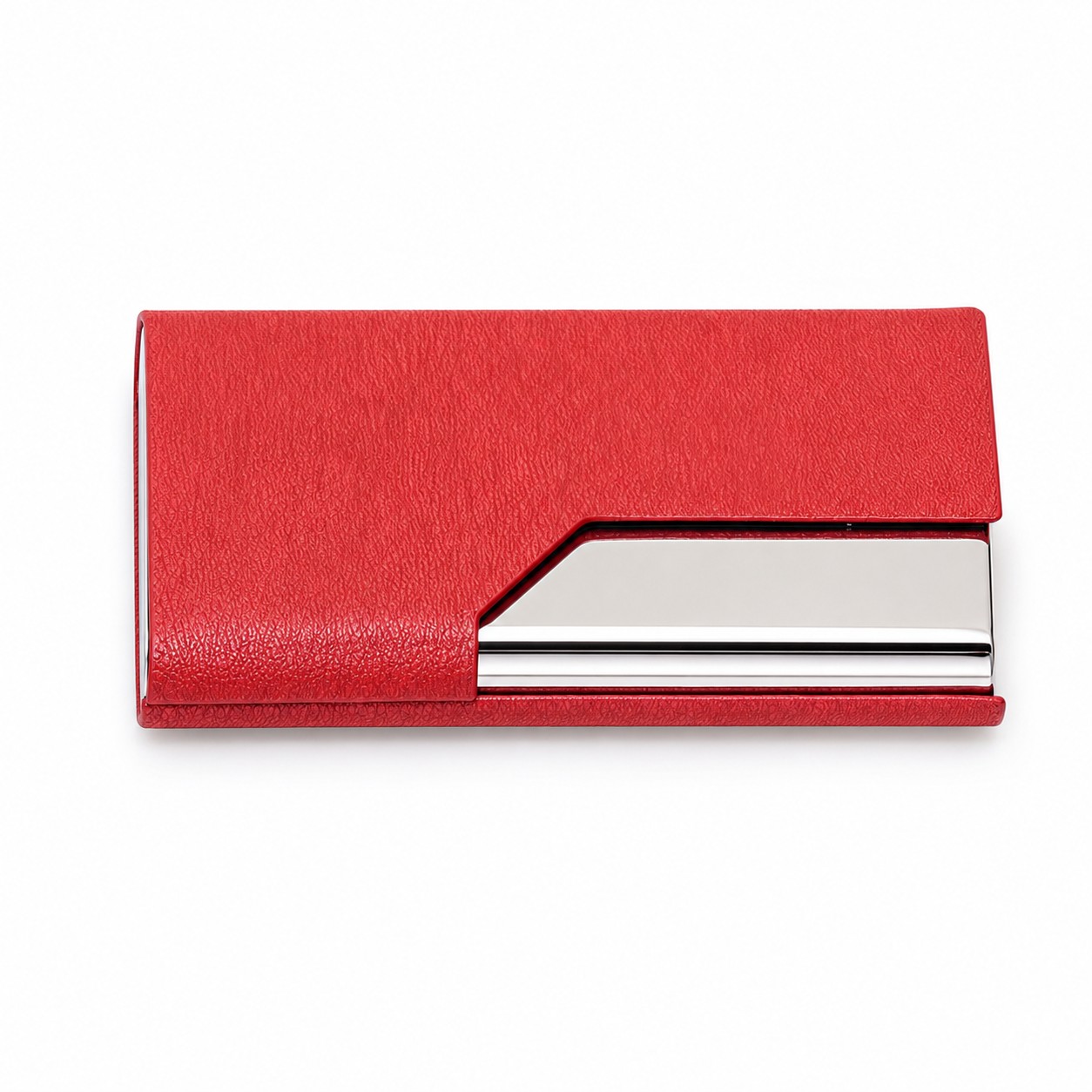 Compact Stainless Steel PU Magnetic Card Case — view 2