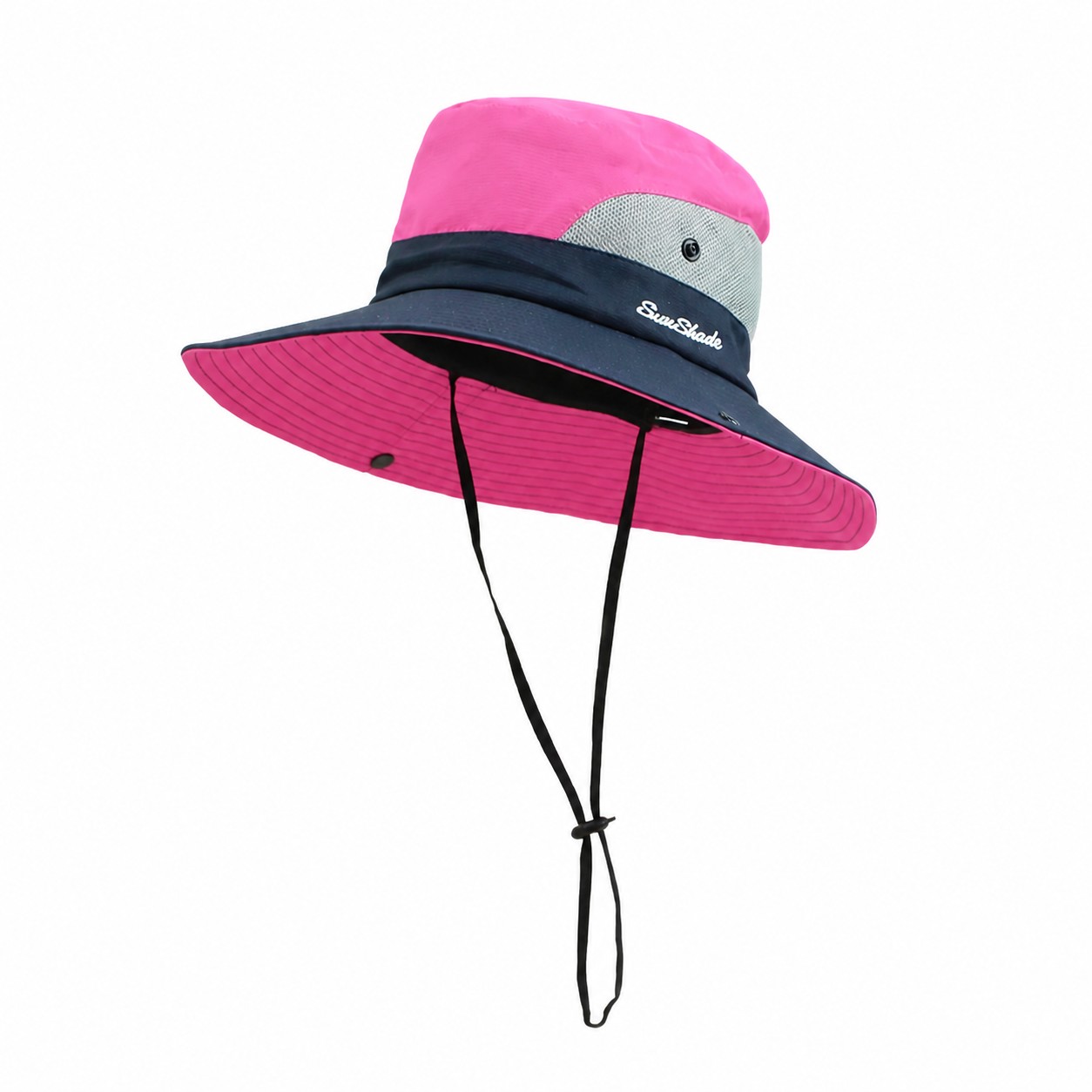 Mesh Band Polyester Sun Hat — Pink