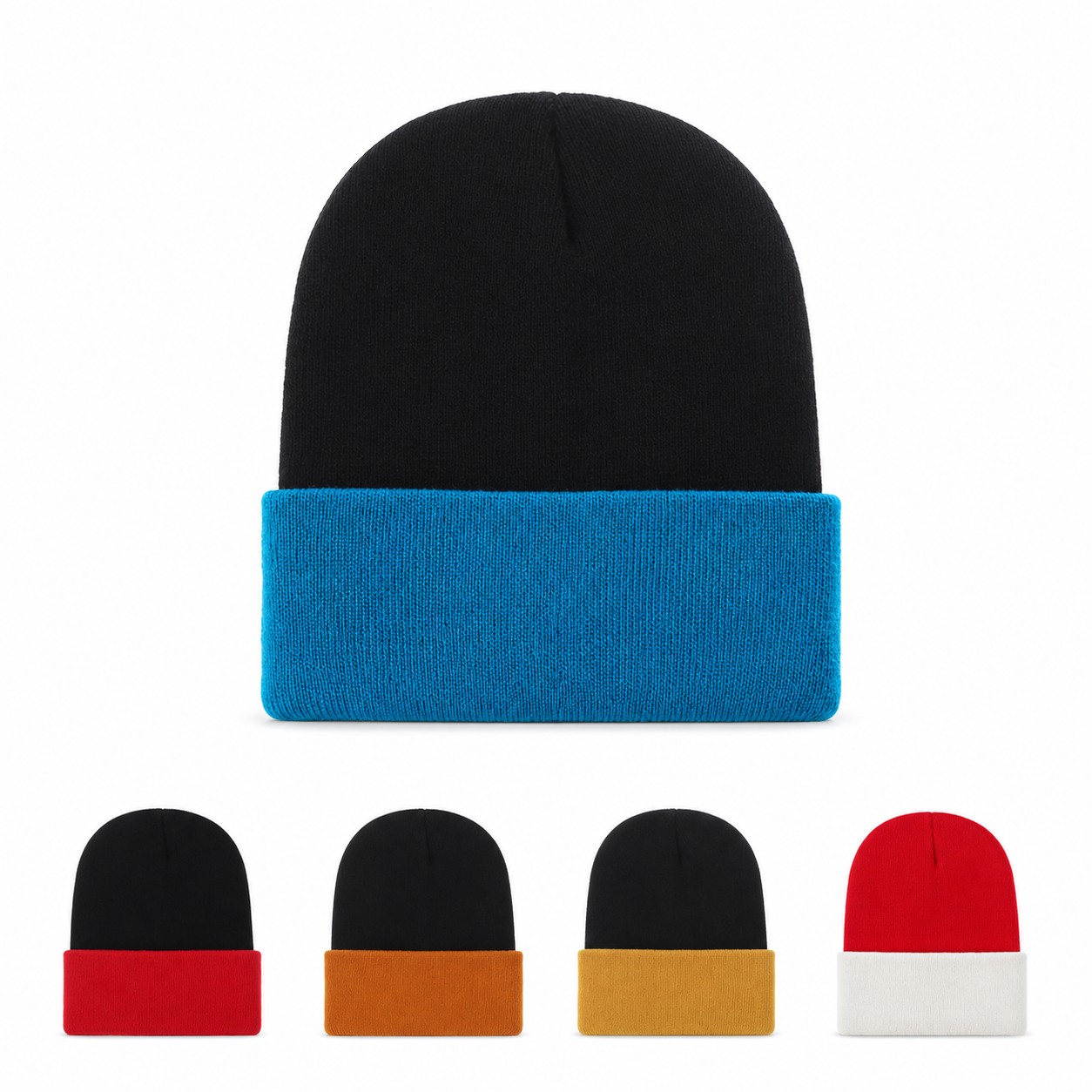 Polyester Two Tone Cuffed Beanie