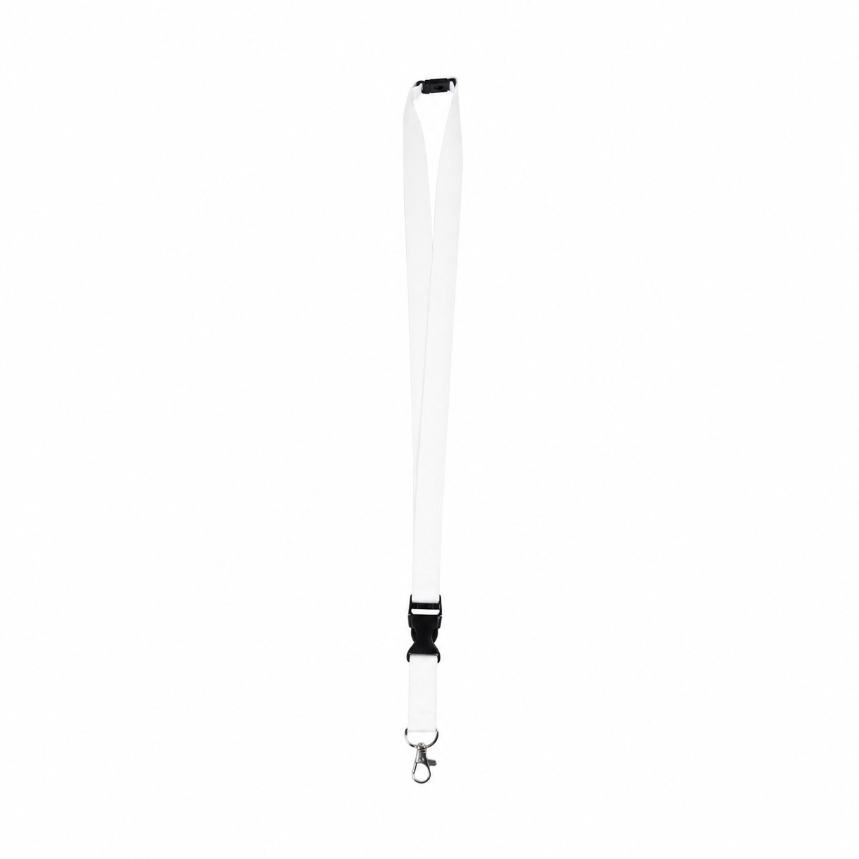 Polyester Breakaway Lanyard With Buckle Release — White