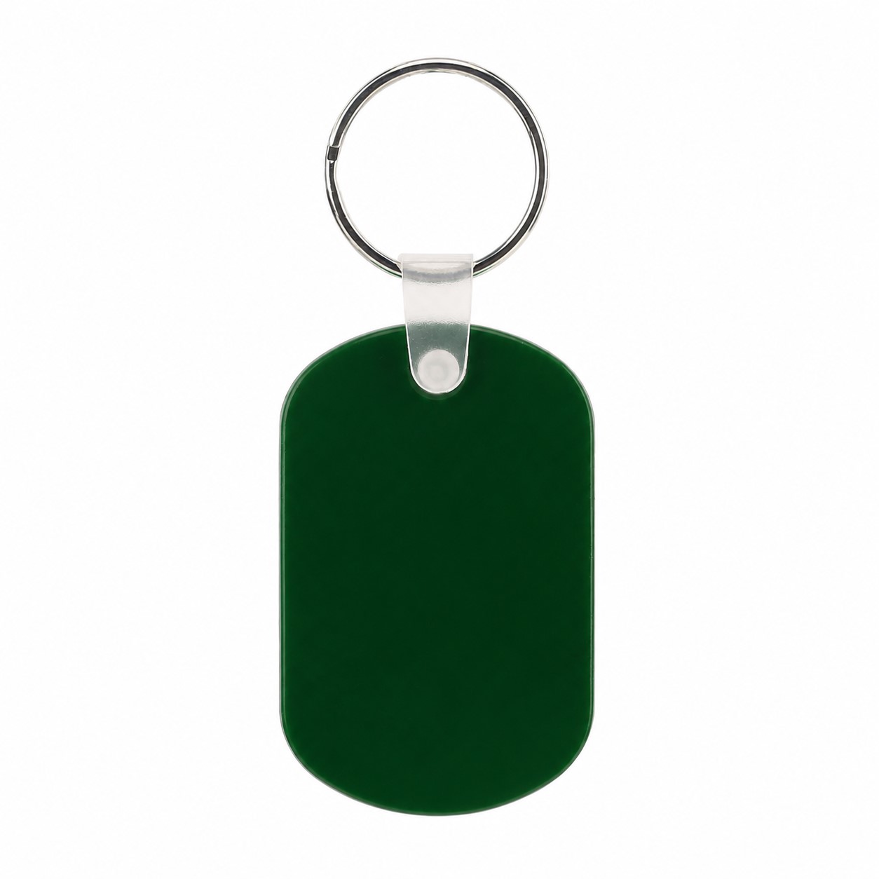 PVC Oval Key Tag Ring — Dark Green