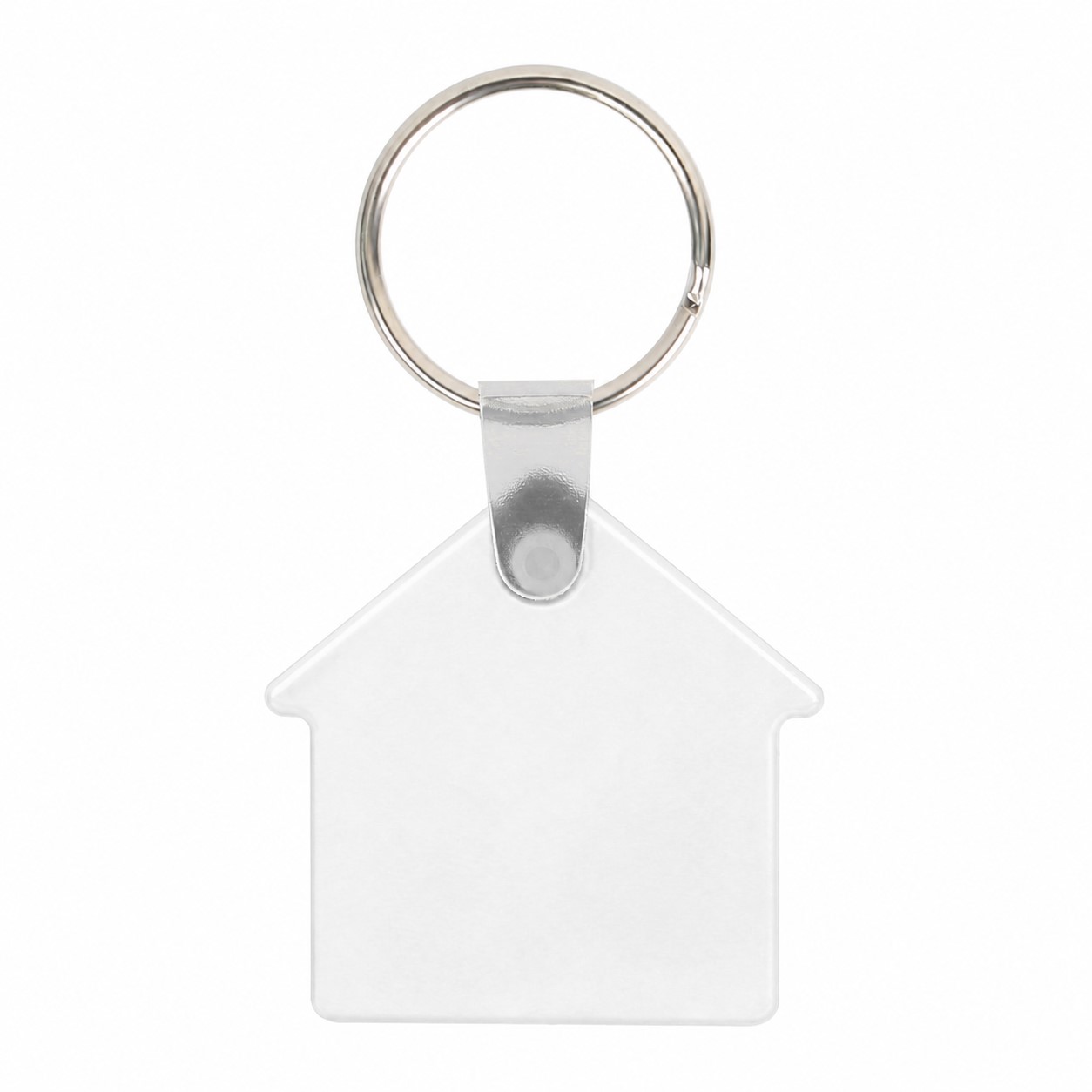 House Shape PVC Key Tag — White
