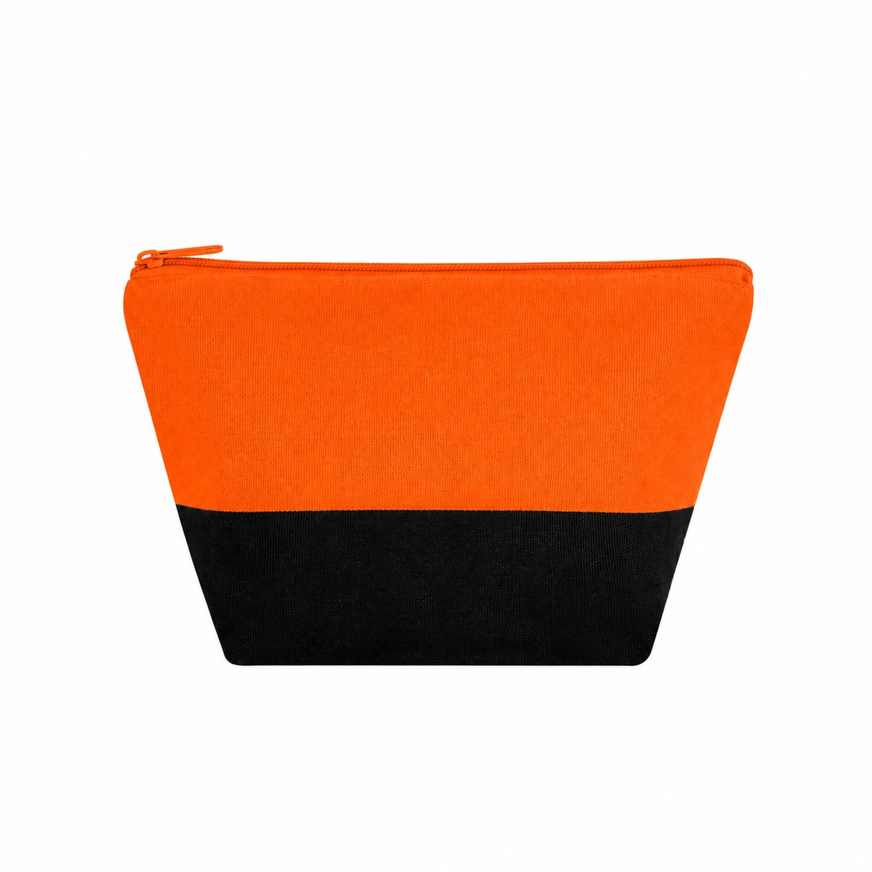 Canvas Zippered Storage Makeup Bag — Orange