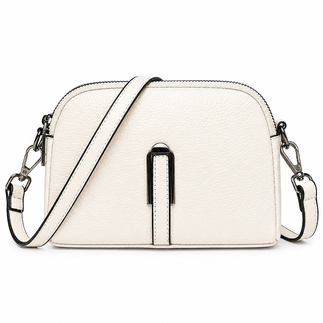 Pebbled Leather Zip Top Crossbody Bag — view 2